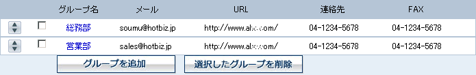 グループの一覧